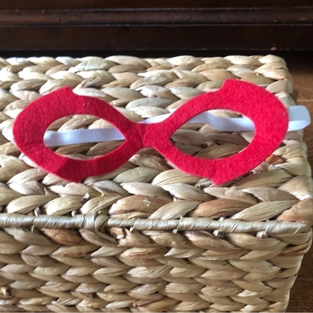 dress up red felt super hero mask